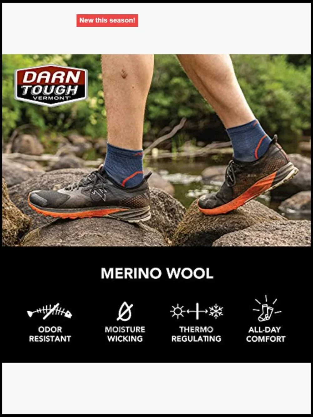 Midweight Cushion Merino Wool Hiking Quarter Sock